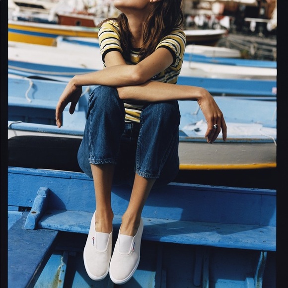 SUPERGA X ALEXA CHUNG MUSTARD SATIN SHOES - Picture 6 of 7